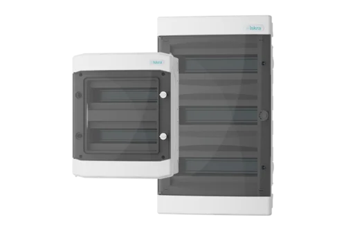 Surface mounted (INO) and flush mounted (IPO) compact distribution boards