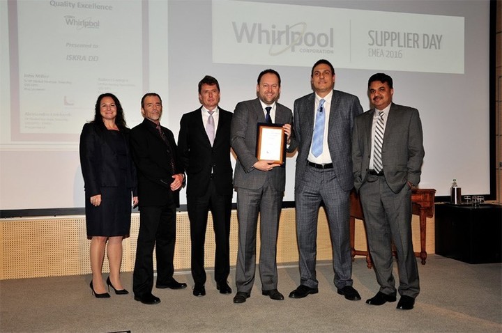 Iskra was recognized by Whirlpool EMEA
